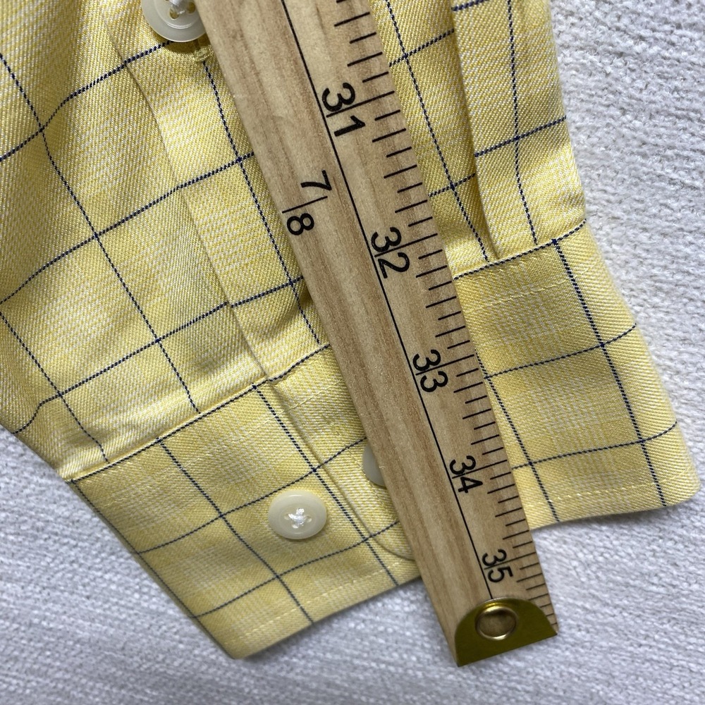 Orvis Button Down Long Sleeve Shirt Yellow/Blue Checked Mens Large - Picture 8 of 11